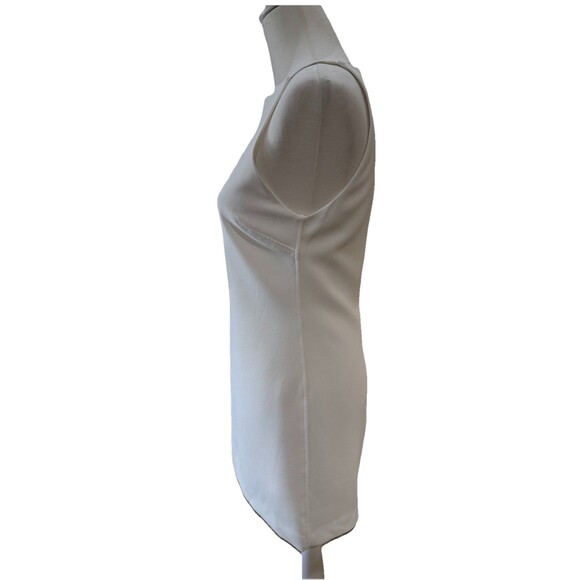 Zara Cream Patternless A-Line Shift Mini Dress Structured Sleeveless NWT Sz S - Picture 4 of 16